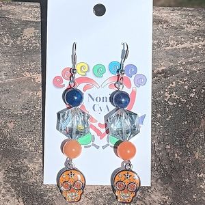 Astros Houston Skull Charm Earrings￼￼